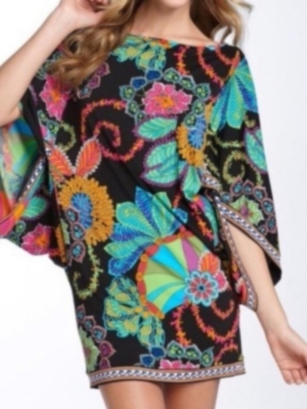 Trina Turk Colorful Floral Paisley Cover Up XS